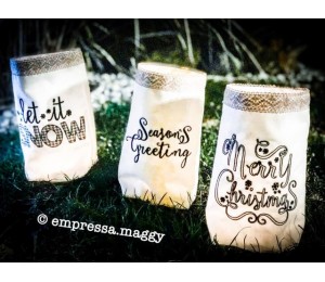 ITH Stickdatei - Lichtbeutel Weihnachts Sprüche